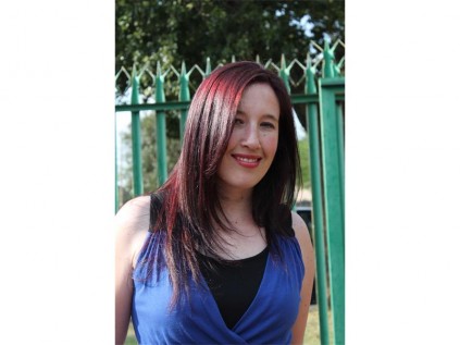 Benoni City Times staffer Leandra Fourie, after having her hair coloured with the newly launched Color id. Three different colours were used on her hair.
