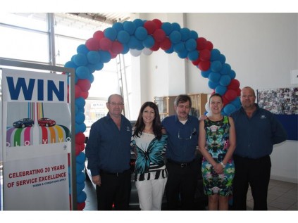Mastercar manager Andre Barnard (left), with Christine Knight (new cars sales manager), Chantel Channer (service manager) and Shaun Earle (general manager).