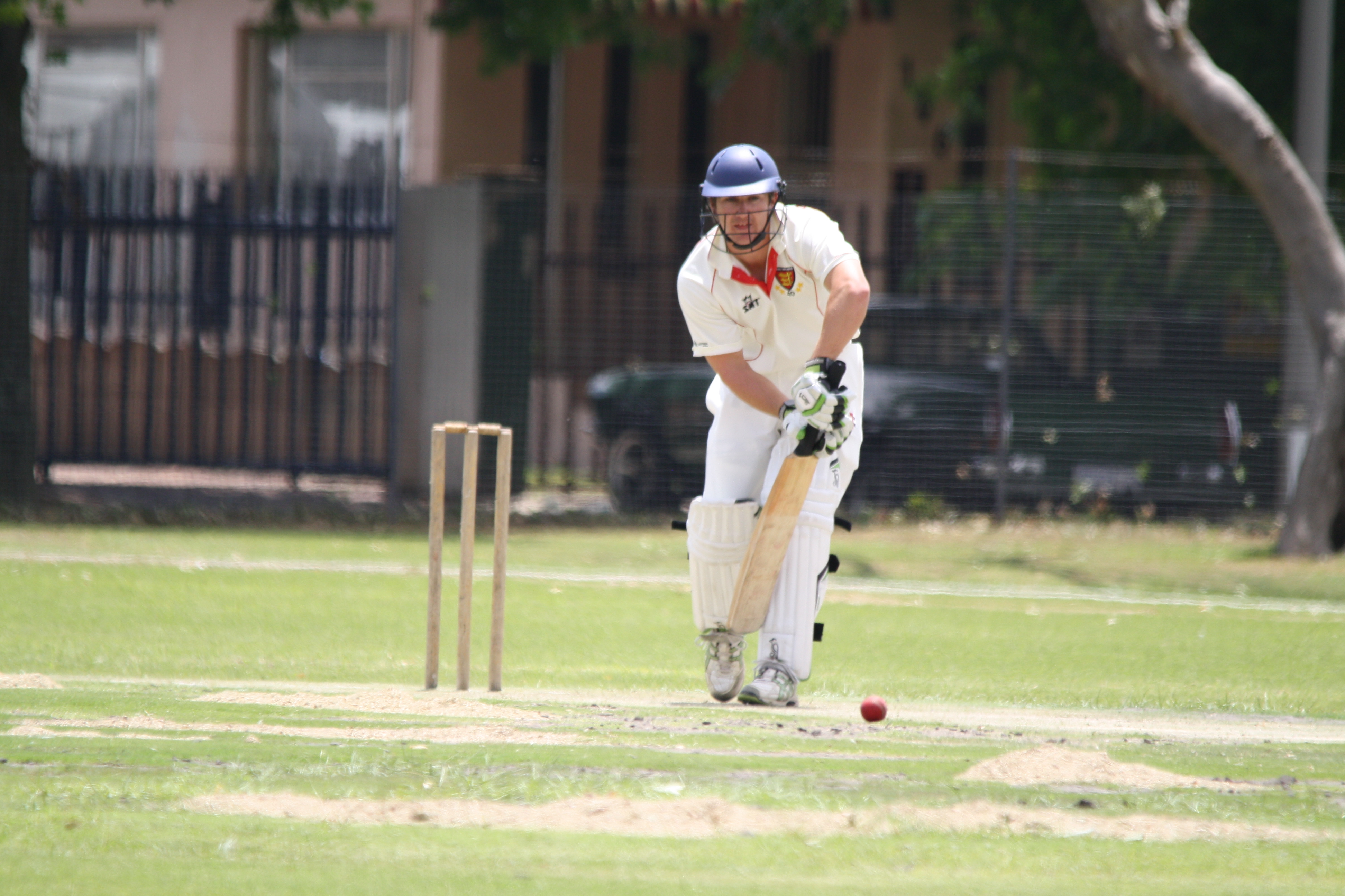 BNCC captain Kurt Francis in action against CBC Old Boys.