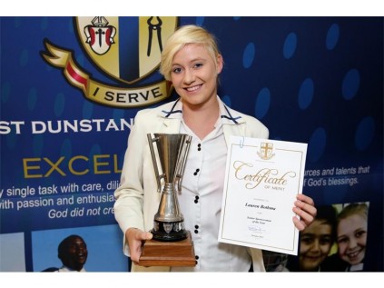 St Dunstan's College pupil Lauren Bothma received the Sportswoman of the Year trophy, at the recent College Honours Evening. Bothma also received the Gauteng Senior Netball Player of the Year award.
