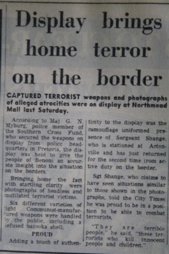 The article that accompanied the above image in the BCT.