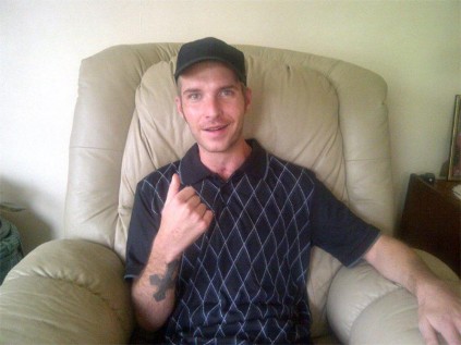 Brogan Mahony, who was viciously attacked last year, on his 26th birthday, and suffered severe head injuries, is slowly recovering his speech and learning to walk again.