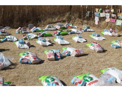 Food parcels donated to the elderly by Oliver's House, on June 13.