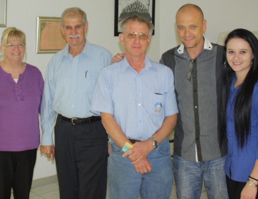 From left: Annmarie Truter, Theo Truter, Keith Roberts, Roarke Lessing and Brigitte Thysse