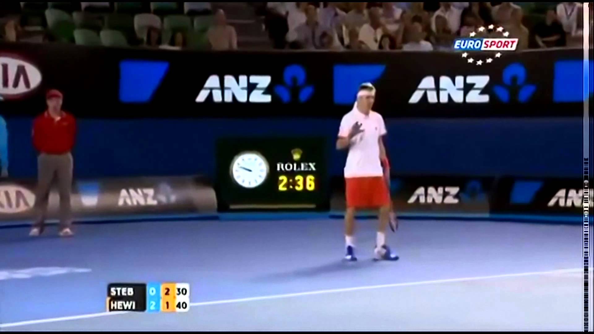 Tennis Ball girl picks up bug on tennis court Melbourne Australian