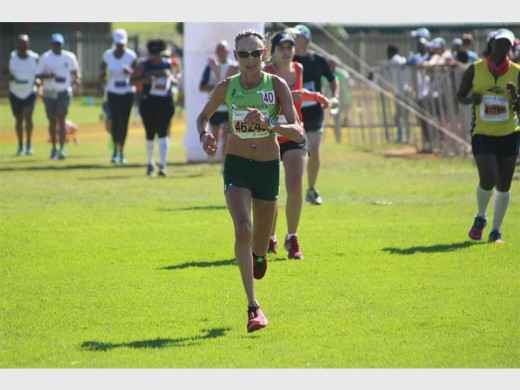 Charné Bosman cruises home to win the women’s 42.2km run at Sunday’s Johnson Crane Marathon.