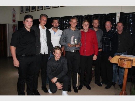 The Colts League XI are the Benoni Northerns Cricket Club Team of the Year, after their league victory this season. These members and coaches collected the award. They are back (from left): Jason Tait, Ian Crawshaw, Grant Thomson (guest speaker), Matthew Wittstock, Brett Martindale, Craig Wittstock, Martin Crawshaw and Gavin Rademeyer. Front: Logan Joubert.