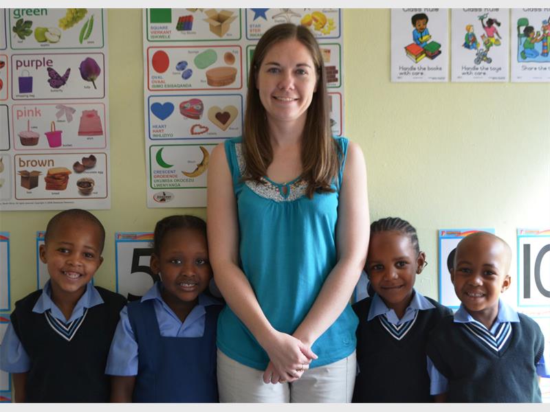 The 2017 Grade R class at Benoni Christian School. They are (from left): Thando Radebe, Lutendo Ramano, Natasha van Aswegen, Basanda Ndebele and Kgothatso Mapaila.