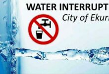 Image warning of a water interruption
