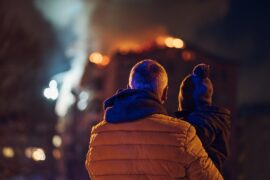 Family losing their home in a fire.