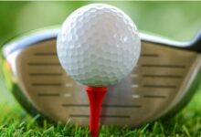 Golf ball on a tee