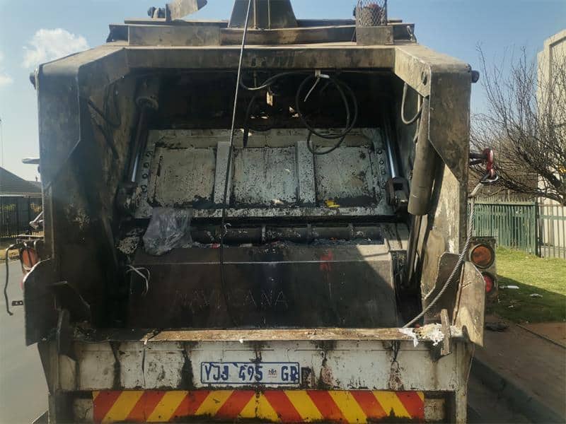 Back of a refuse removal truck