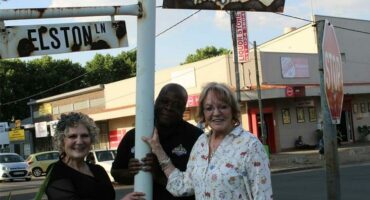 Photo of the organisers of the Trick or Treat on Russel Street event, on November 1.