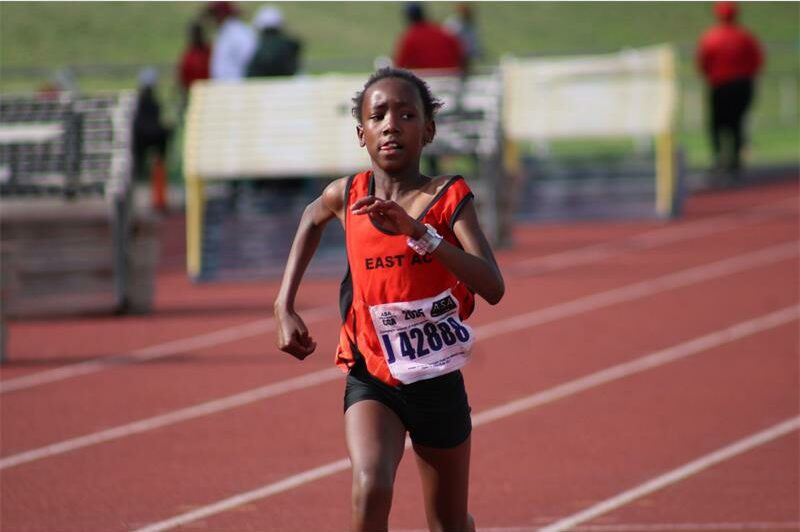 The nine-year old won the one mile race in her age group at the Thembisa Mile on October 26.