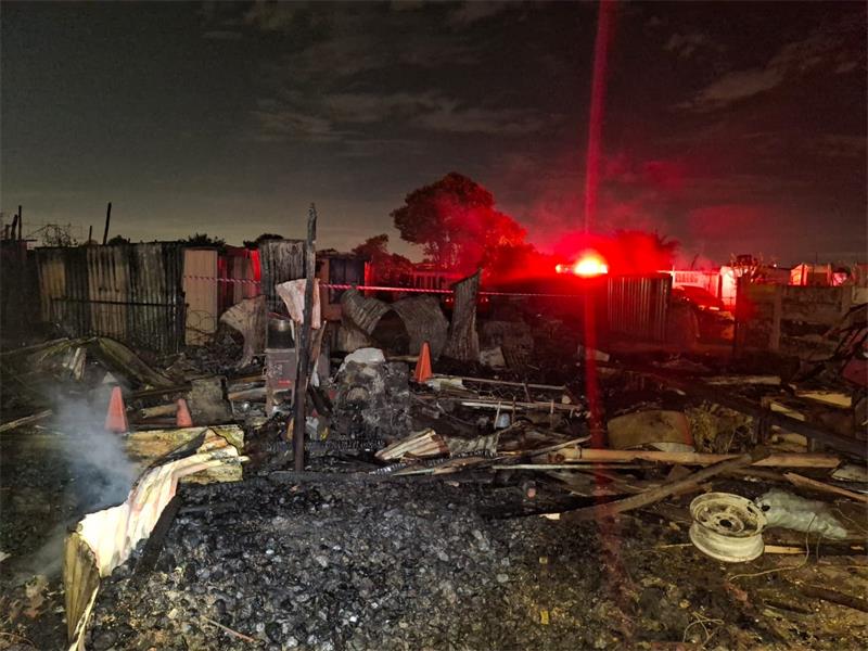 The parents and their three children were found beneath the burnt remains of the structure.