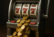 Slot machine with gold coins