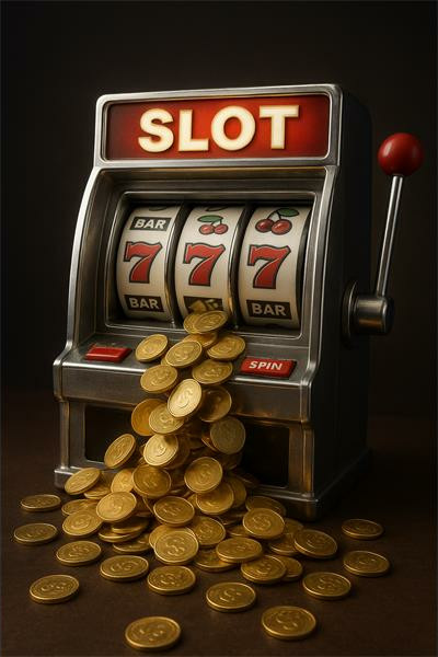 Slot machine with gold coins