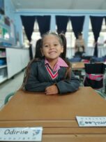 Girl with pigtails