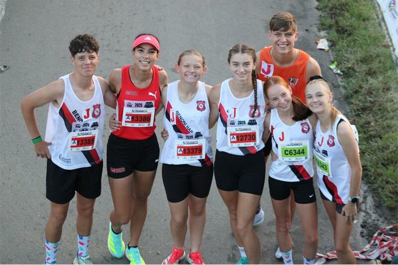 The athletes clinched victories in their races.