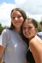 Two girls in an embrace
