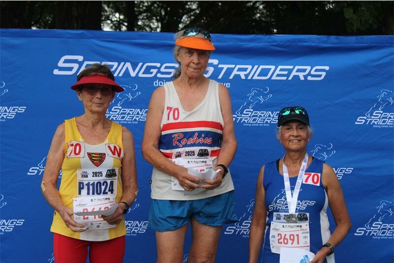 She was second in the 70+ women's 15km.