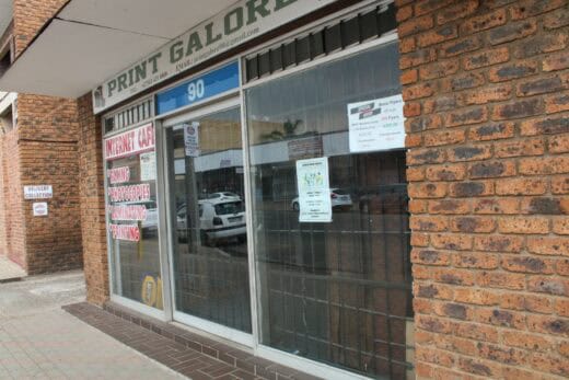 Glassed shop front