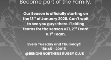 A grey poster with text written in red and white.