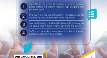 Poster bearing the SAPS logo
