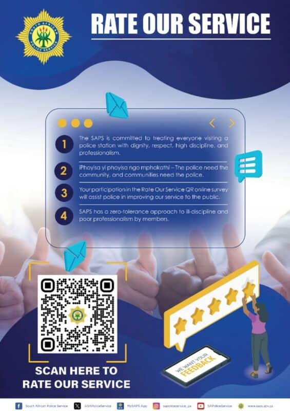 Poster bearing the SAPS logo