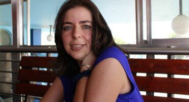 Woman wearing a blue shirt