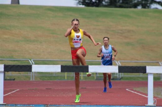 Photos of Chelsea van Dyk in Benoni Northerns Athletic Club colours at the first CGA track and field league meeting at Germiston Stadium.