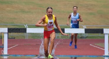 Photos of Chelsea van Dyk in Benoni Northerns Athletic Club colours at the first CGA track and field league meeting at Germiston Stadium.