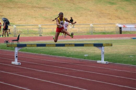 Photos of Chelsea van Dyk in Benoni Northerns Athletic Club colours at the first CGA track and field league meeting at Germiston Stadium.