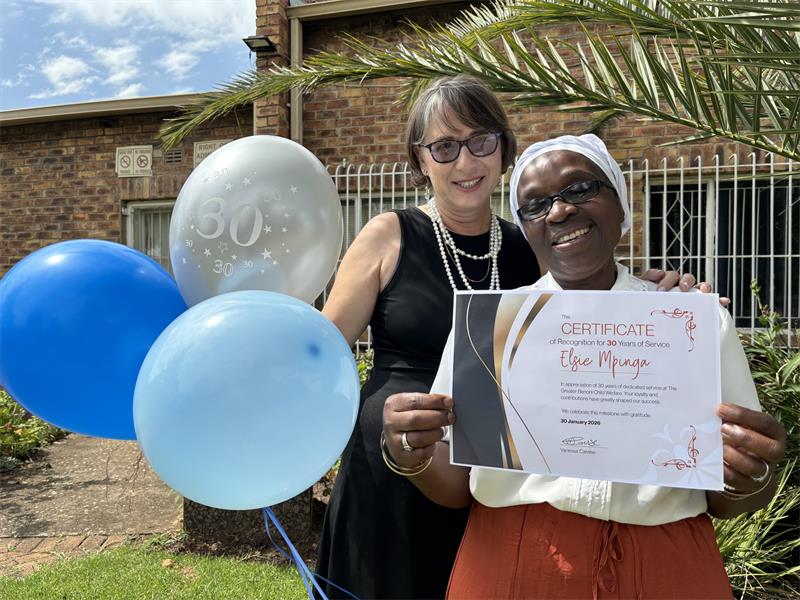 What began as a job in 1996 turned into a 30-year journey of dedication for Elsie Mpinga at Benoni Child Welfare.