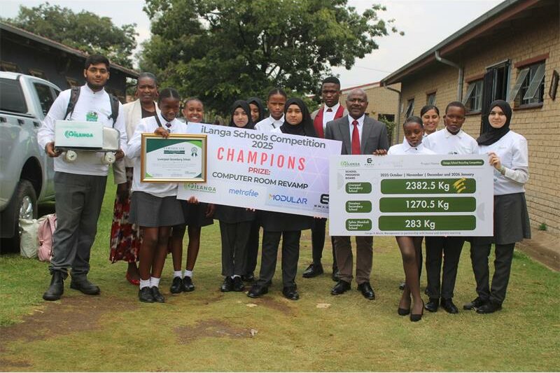 Liverpool Secondary collected 2382.5kg of e-waste, compared to Etwatwa High's 1270.5kg and Ephes Mamkeli's 283kg.