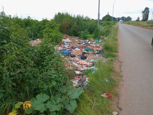 Photo of rubbish among grass