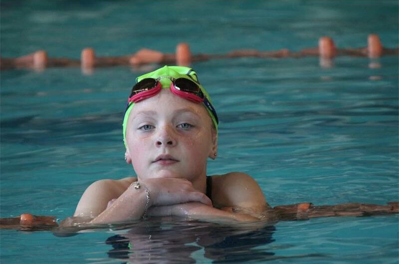 Girl in a swimming pool