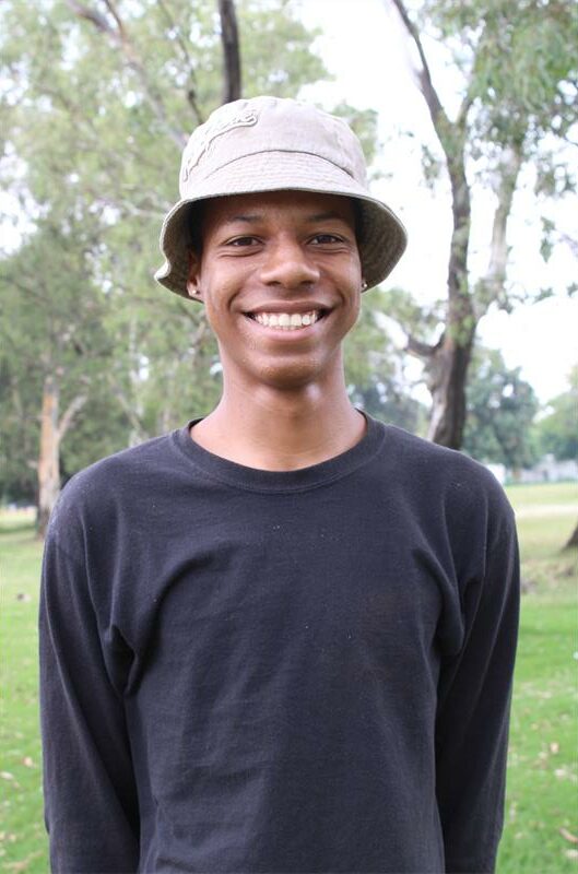 Young black man smiling