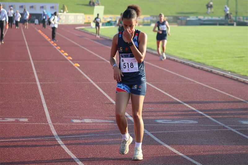 She won the U20 women's 5000m walk in 26:04.14.