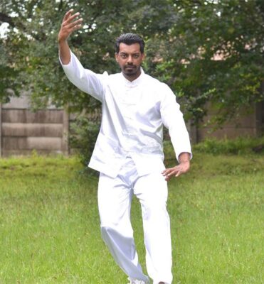 Indian man wearing white