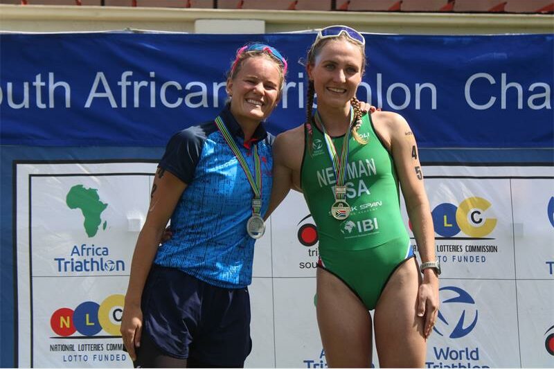 Van der Merwe clocked 57:46 in the men's race, while Newman crossed the line in 01:05:10 to win the women's title.