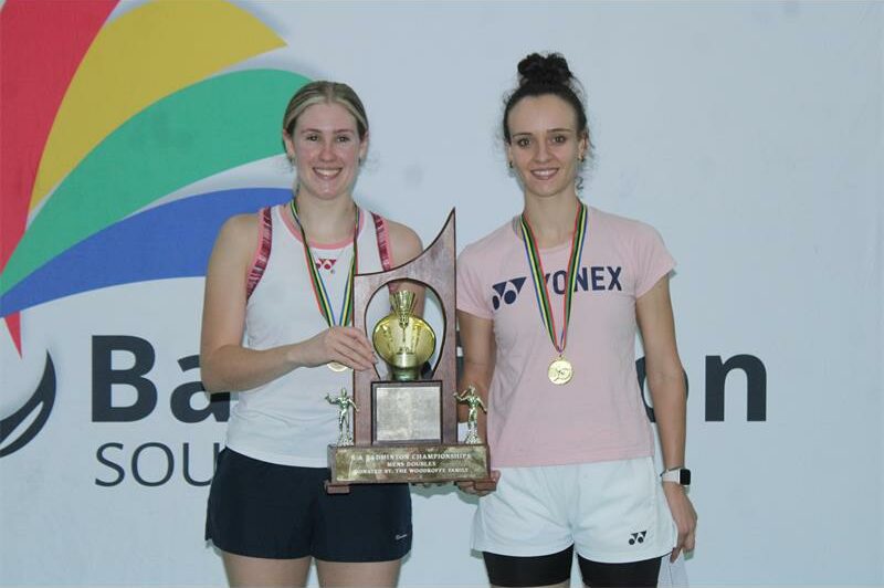 She won the women's doubles and mixed doubles titles.