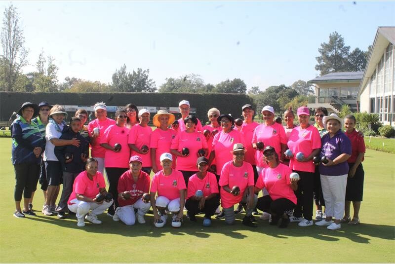 The event was held to introduce the elderly ladies to lawn bowls.