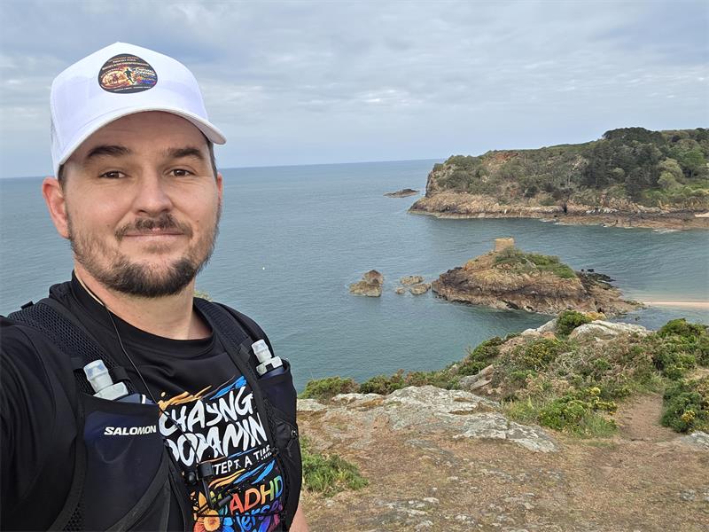 The challenge sees him run 50 half marathons in 50 consecutive days before tackling a 48-mile island walk on day 51.