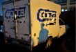 Pixilated photo of a white delivery vehicle