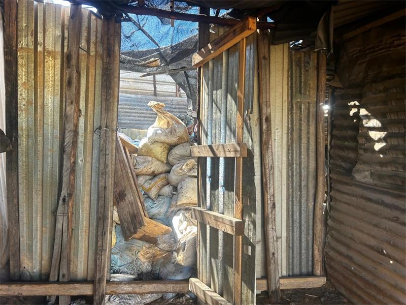 Inside an informal dwelling