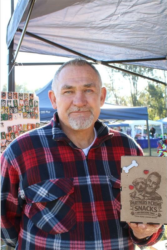 Man holding a wooden box