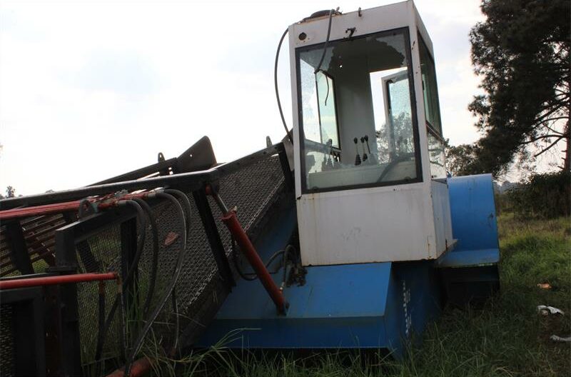 Heavy duty machine with broken window