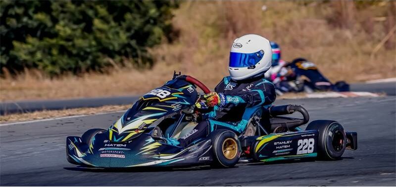 She finished ninth in the senior max race, despite an accident causing her to lose control and make an impact with the barrier.