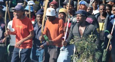 a crowd of protesters